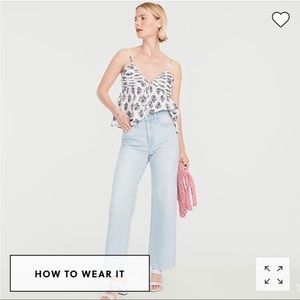 Jcrew slim wide leg jeans